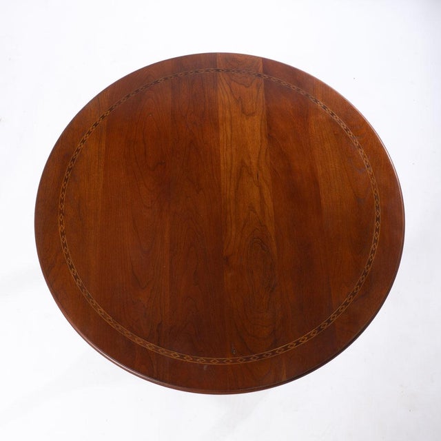 2000 - 2009 Round Stickley Table With Brass Inlay For Sale - Image 5 of 12