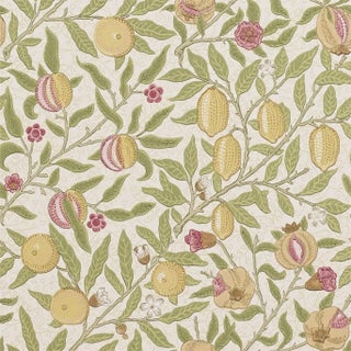 Morris & Co Fruit Wallpaper in Limestone/Artichoke - a Sample For Sale