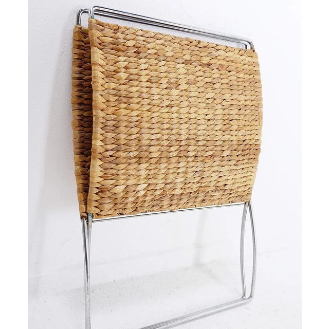 Chrome and Banana Leaf Folding Magazine Rack, 1970s For Sale - Image 7 of 12