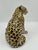 Chinoiserie Mid 20th Century Hollywood Regency Glazed Terracotta Italian Leopard or Cheetah Statue Figurine Sitting For Sale - Image 3 of 11