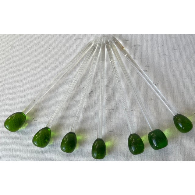 Vintage Blown Glass Martini Olive Picks & Sun Swizzle Sticks-Set 11 For Sale In New York - Image 6 of 8