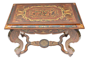 Italian Marquetry Side Table Console Inlay