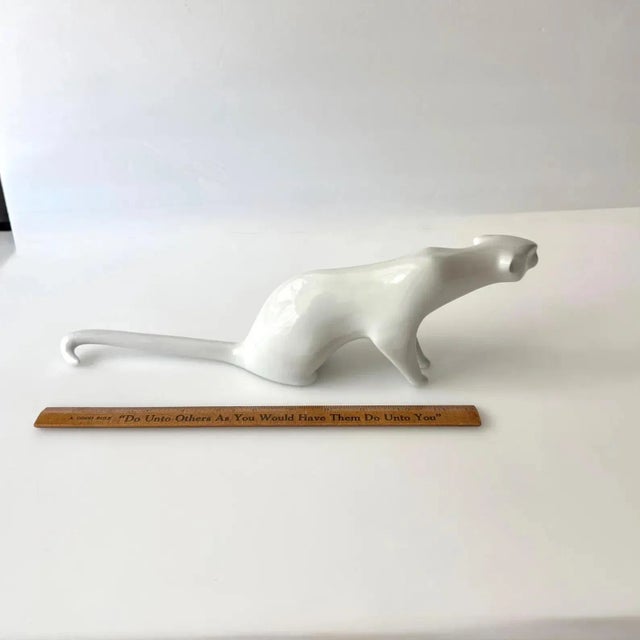 Ceramic Mid 20th Century Royal Dux Modernist Porcelain Panther For Sale - Image 7 of 7