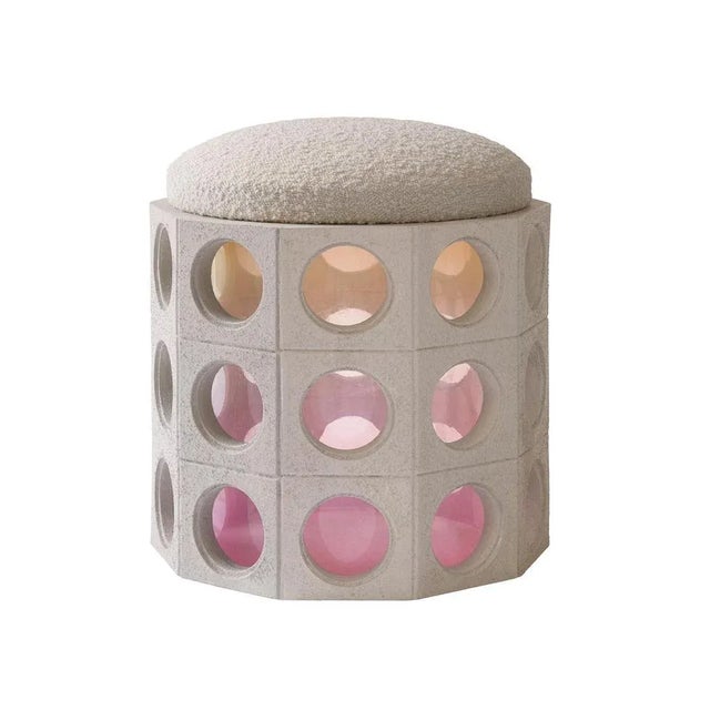 Element purple pouf by patricia bustos de la torre dimensions: d 40 x w 40 x h 46 cm. Sh: 46 cm. Materials: methacrylate,...