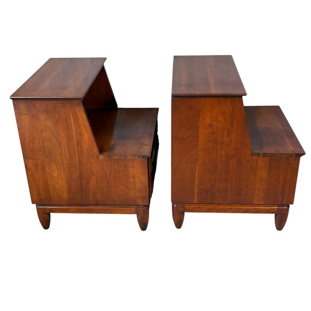Mid 20th Century Mid 20th Century Modern 2 Tier Nightstands by Willett For Sale - Image 5 of 18