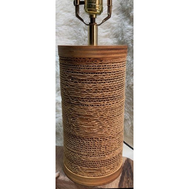 Mid 20th Century Mid 20th Century Mid Century Modern Gregory Van Pelt Cardboard and Wood Lamp For Sale - Image 5 of 11