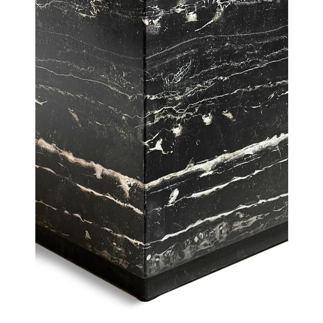 Contemporary Modern Marble Cement Square Coffee Table For Sale - Image 3 of 8