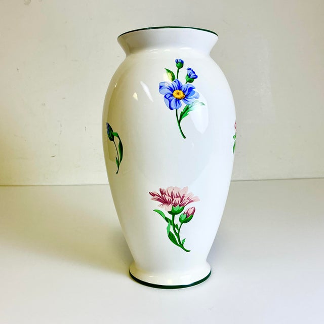 1996 Vintage Portuguese Hollywood Regency Tiffany & Co Porcelain Vase For Sale - Image 13 of 18