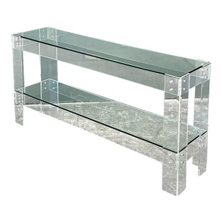 Vintage Lucite and Chrome Console Table For Sale