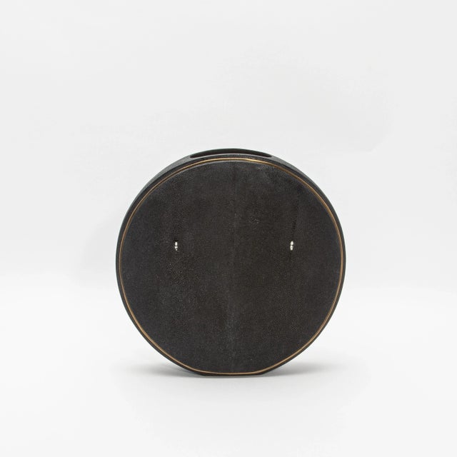 2020s Shagreen Vase With Brass Details by R&y Augousti For Sale - Image 5 of 9