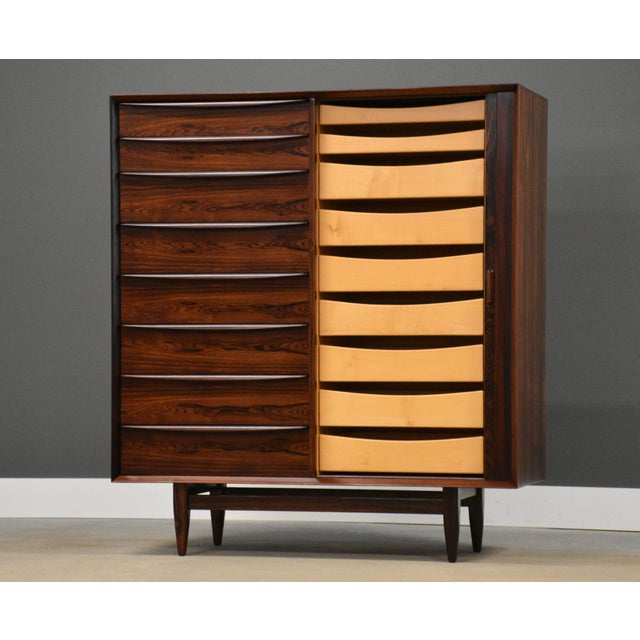 Mid-Century Modern 1960s Refinished Danish Modern Rosewood Armoire Dresser by Sven Madsen for Falster For Sale - Image 3 of 12