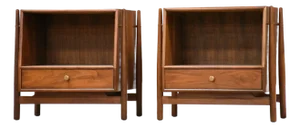 1960s Refinished Kipp Stewart Declaration Walnut Nightstands - A Pair