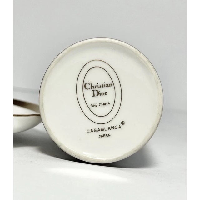 1990s Christian Dior "Casablanca" Porcelain Table Lighter & Round Ashtray Set For Sale - Image 16 of 16