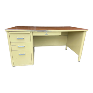 McDowell & Craig Vintage Mid Century Modern Metal Tanker Desk