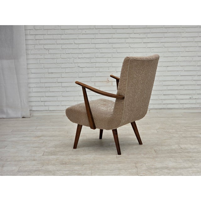 Danish Armchair in Furniture Wool and Beech Wood, 1960s For Sale - Image 16 of 18