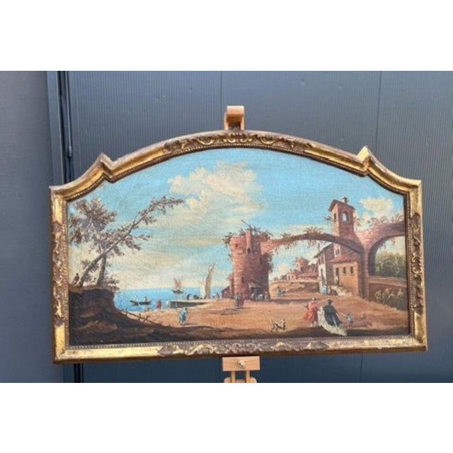 Venetian School Artist, Landscape Composition, 18th Century, Oil Painting on Canvas, Framed For Sale - Image 17 of 17