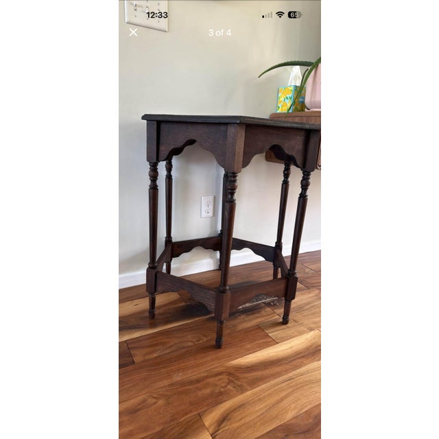 Victorian 1920s Victorian Era Hexagon Parlor Table For Sale - Image 3 of 4