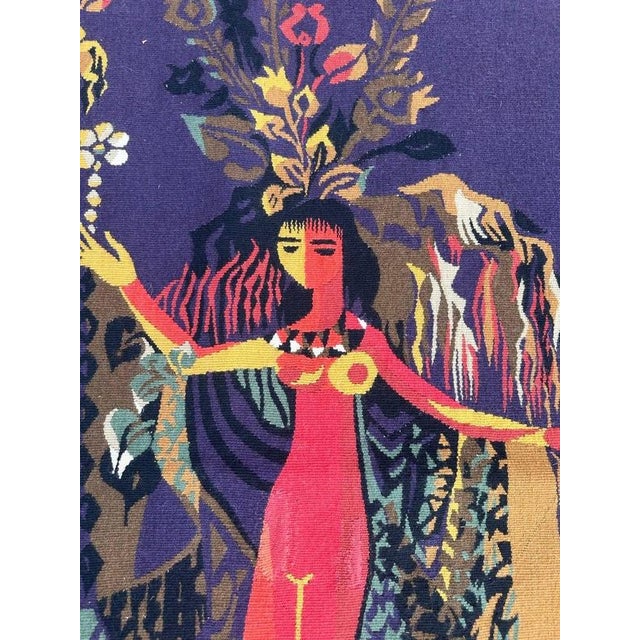 Mid-Century Modern French Tapestry by Mileva for Aubusson, 1940s For Sale - Image 14 of 18