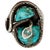 Effie Calavaza's original men's size 10 snake ring features a striking combination of turquoise and silver. Crafted with...