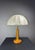 Gold Mid-Century Austrian Hollywood Regency Oak and Brass Table Lamp with Mushroom Shade, 1960s For Sale - Image 8 of 17
