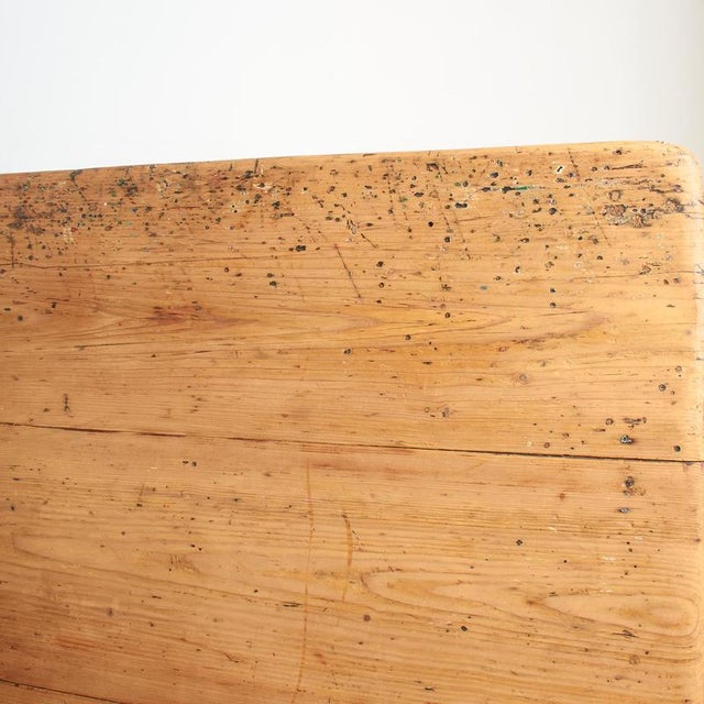Antique Victorian Pine Farmhouse Kitchen Table For Sale - Image 11 of 13
