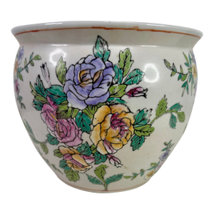 1980s Floral Cache Pot