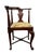 Queen Anne Vintage Queen Anne Style Corner Chair With Nautical Map & Sailing Ship Upholstery For Sale - Image 3 of 12