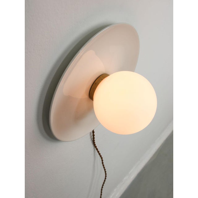 Vintage Wall Lamp in White Ceramic For Sale - Image 9 of 15