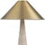 A striking blend of sculptural form and natural texture, this table lamp features a dramatically tapered metal shade in a...