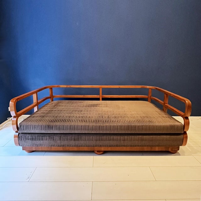 Brown Art Deco Sofa, Budapest, 1930s For Sale - Image 8 of 16