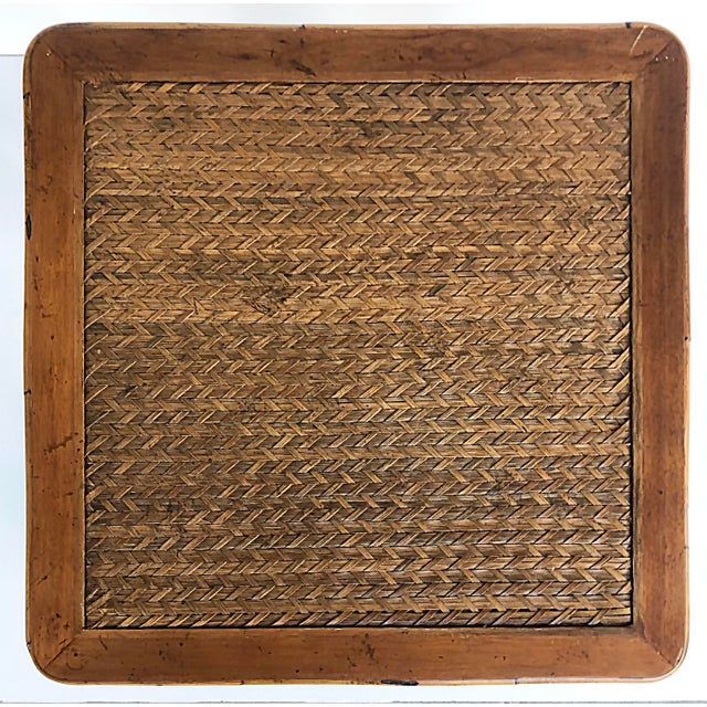 Contemporary Coastal Bamboo, Rattan and Reeded Side Table, Maitland Smith Attributed For Sale - Image 3 of 7