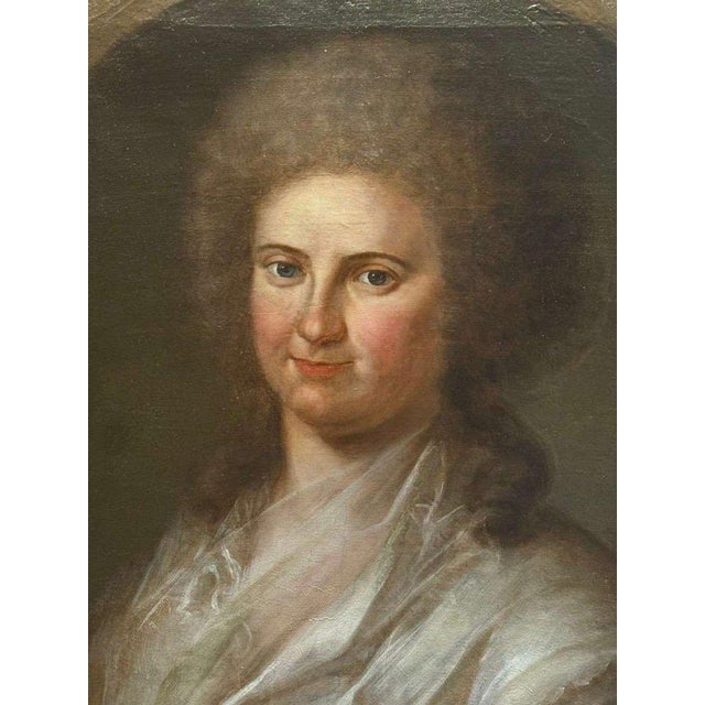 Rococo Portrait of Young Rococo Woman, Central European School, 18th Century For Sale - Image 3 of 9