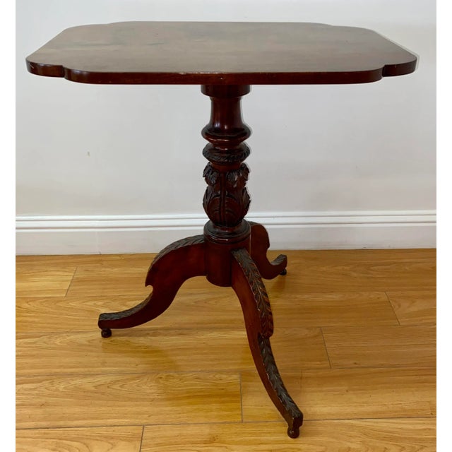 19th Century Mahogany Pedestal Base Candle Stand / Side Table For Sale - Image 11 of 11