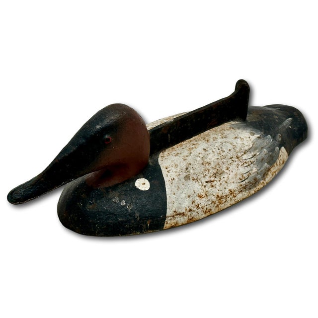Metal Very Rare & Unusual Antique Figurative Cast Iron Duck Decoy Motif Front Porch Boot Scraper - Circa 1920s For Sale - Image 7 of 18