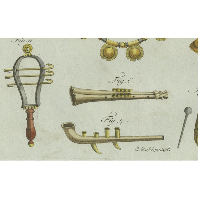 Early 19th Century Bertuch, Ancient Greek and Roman Musical Instruments, 1802, Engraving For Sale - Image 5 of 10