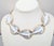 American Vintage Signed Napier Goldtone White Enamel Leaves Collar Necklace For Sale - Image 3 of 6