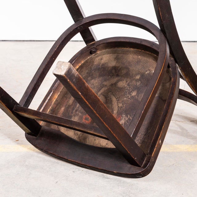 Vintage Dark Oak Dining Chairs, 1950s, Set of 4 For Sale - Image 9 of 10