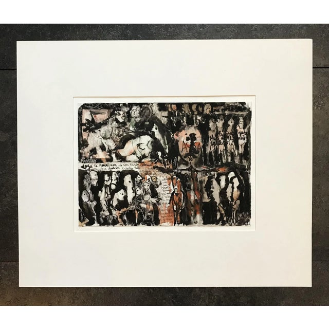 Stamp of the artist's studio on the back lower right. Dimension of the passe-partout. This piece has an attribution mark,...