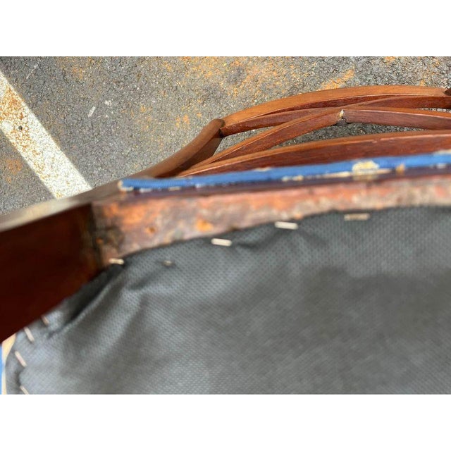 Brown Antique Regency Style Mahogany Inlaid X Back Dining Side Chairs- Set of 3 For Sale - Image 8 of 11