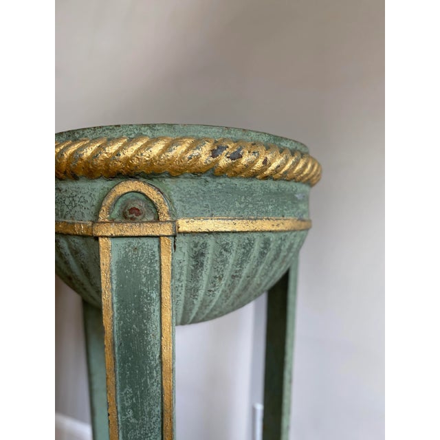 Traditional Pair of Antique Painted Iron Athenian Planters For Sale - Image 3 of 10