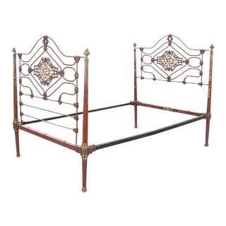 19th Century Art Nouveau French Bedframe For Sale