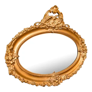 1800's Large Oval Antique Overmantle Mirror