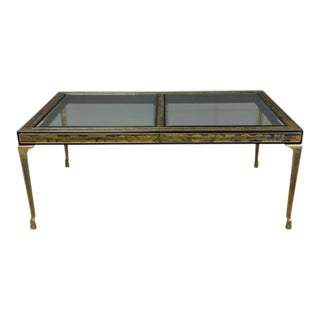 1970s Bernhard Rohne for Mastercraft Acid Etched Brass Dining Table For Sale