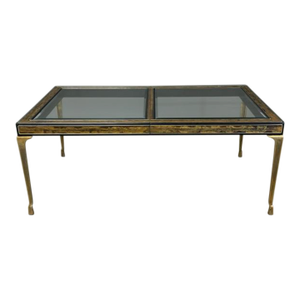 1970s Bernhard Rohne for Mastercraft Acid Etched Brass Dining Table