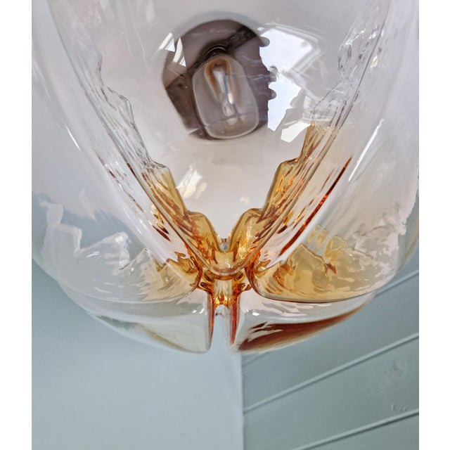 White Large Murano Glass Ceiling Light from Mazzega, Italy, 1970 For Sale - Image 8 of 18