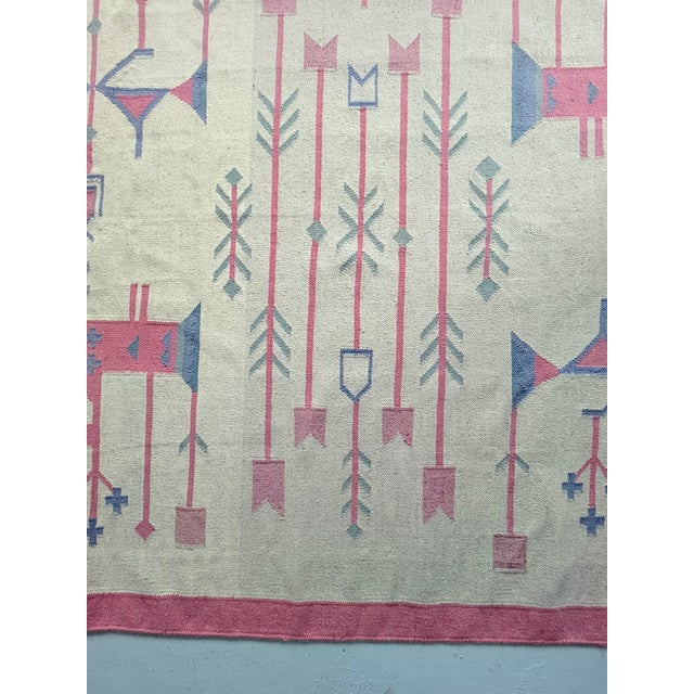 Vintage Folk Art Kilim Rug in Wool and Cotton, Poland, 1970s For Sale - Image 17 of 18