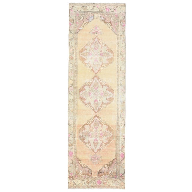 1970s Turkish Oushak Handmade Wool Cotton Orange Runner For Sale - Image 12 of 12