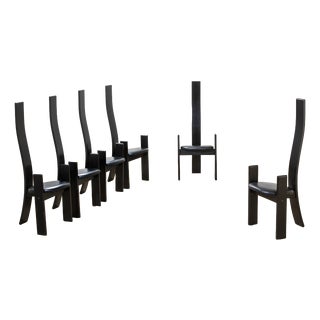 Vintage Golem Chairs by Vico Magistretti for Poggi, 1970s, Set of 6 For Sale