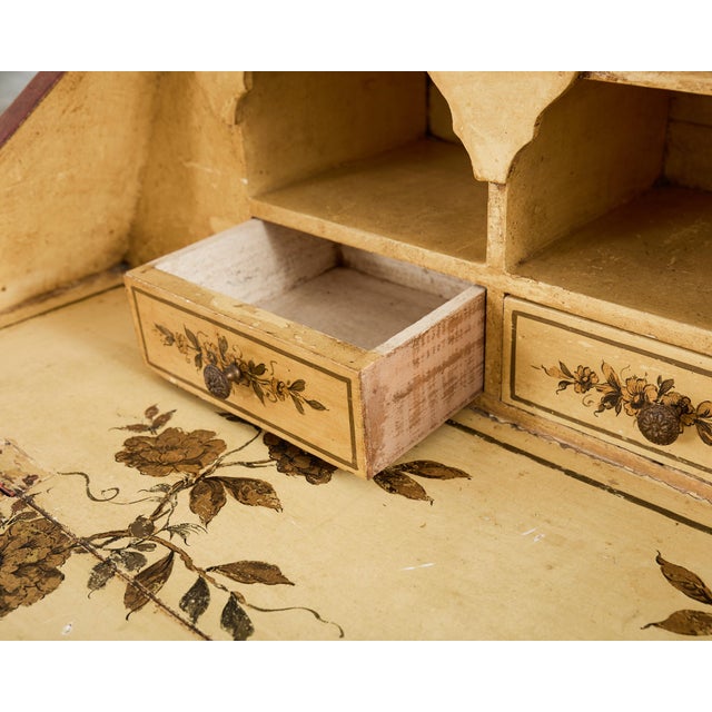 English George III Style Lacquered Chinoiserie Secretary Bookcase For Sale - Image 9 of 12