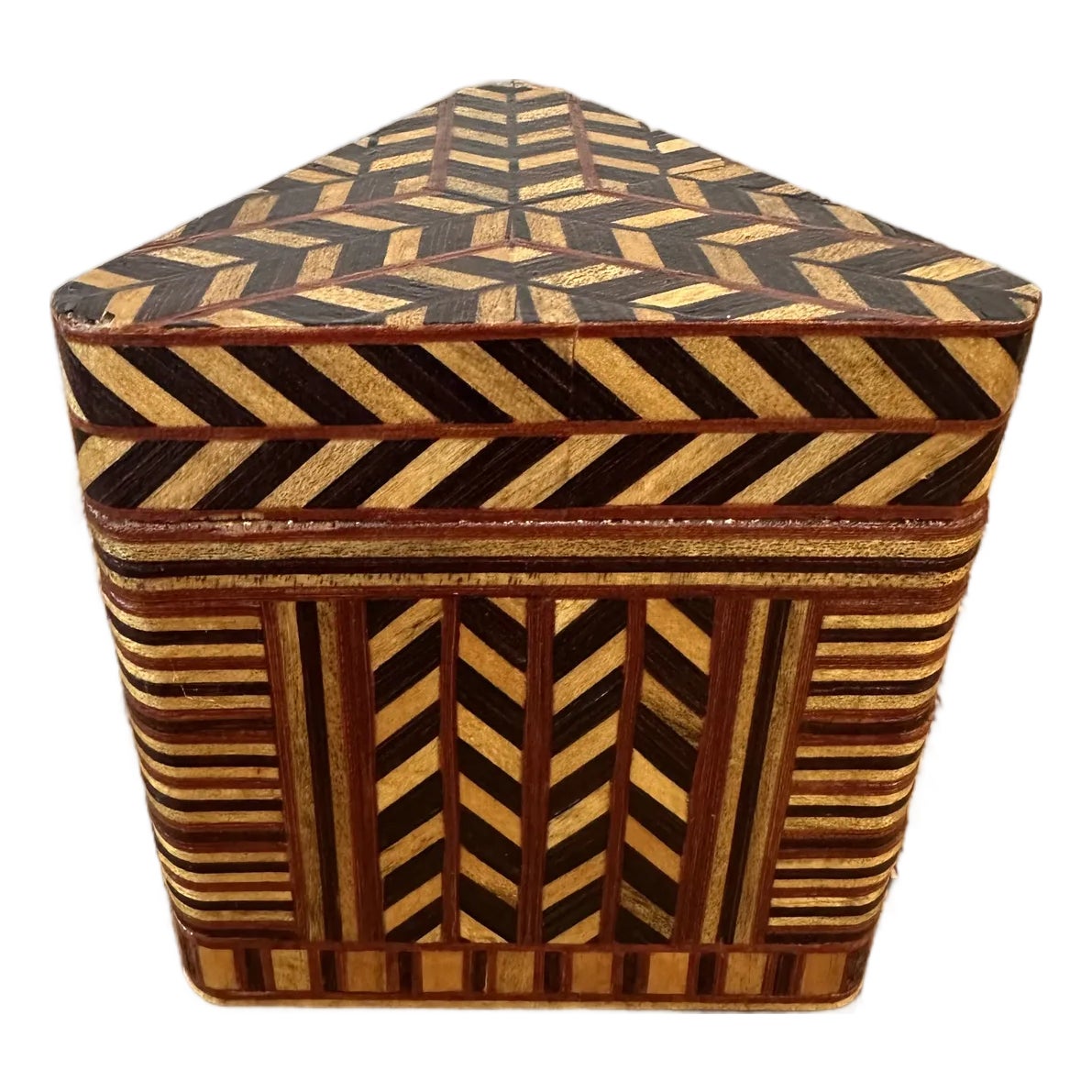 Vintage Triangular Wood Tabletop Box, Made in England | Chairish
